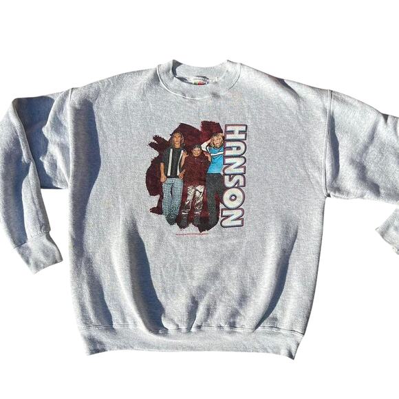 Rare vintage 90s hanson boy band crewneck womens lg - Picture 1 of 7